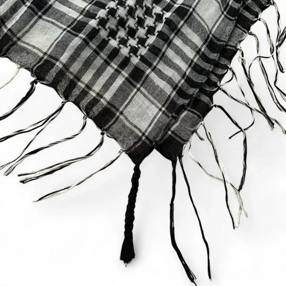 Black and white checkered scarf shemagh keffiyeh